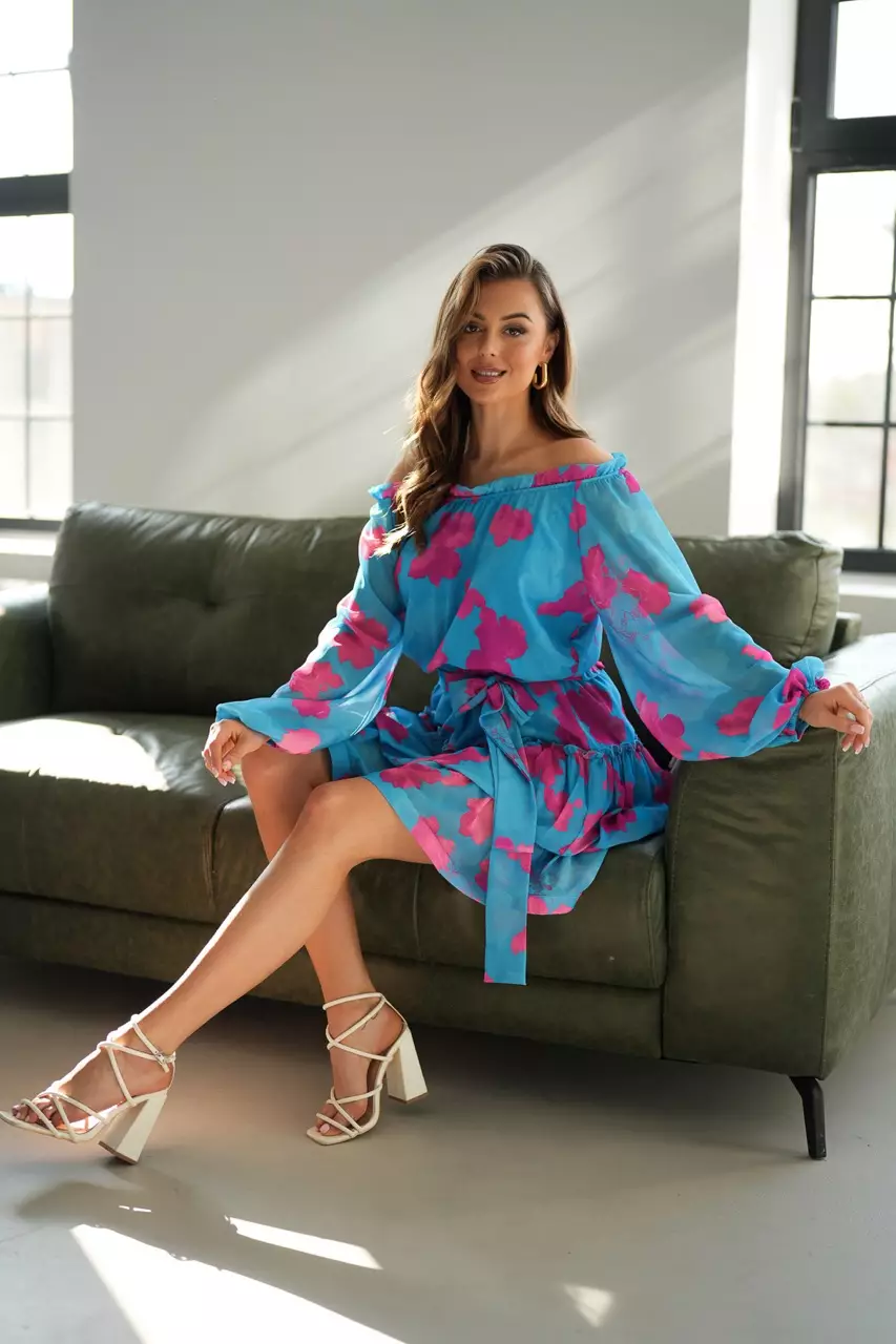 blue long sleeve mini dress - affordable mini dresses online UK