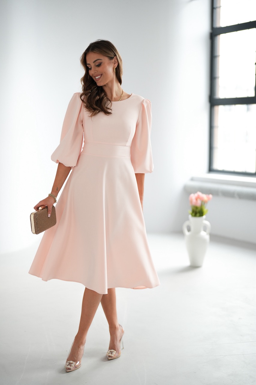 Very Light Beige Midi Dress for women