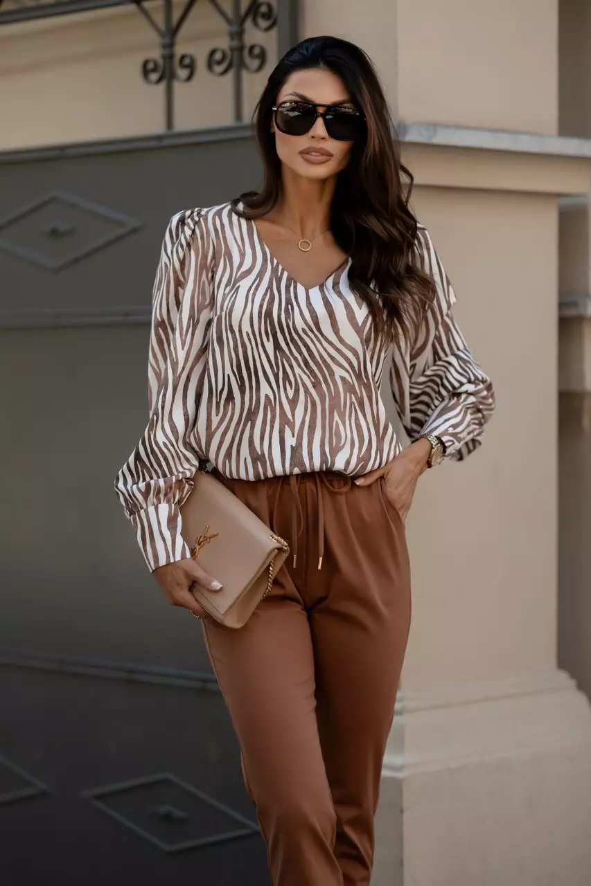 Zebra Stripe Blouse for work women - Women's clothes sale