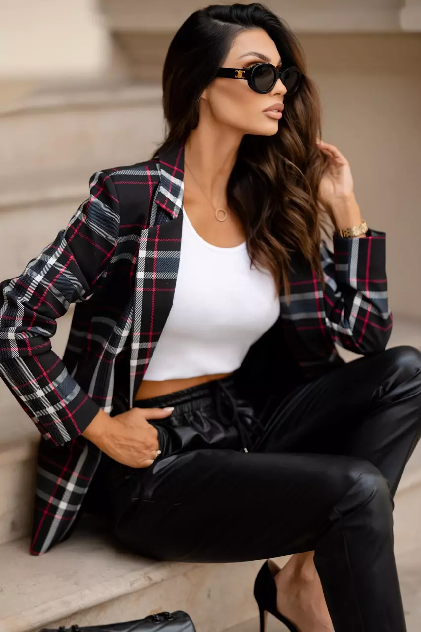 single-breasted plaid blazer for women - Best modern plaid blazer for women